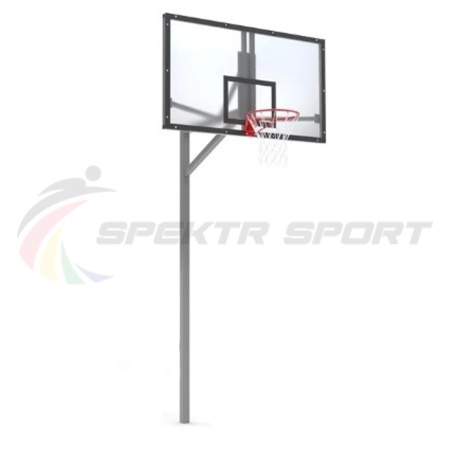 Купить Стойка баскетбольная уличная упрощенная со щитом из оргстекла, кольцом и сеткой SP D 412 в Бутурлиновке 